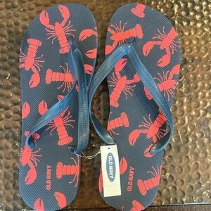 Mens Flip Flops lobster print